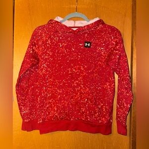 UNDER ARMOUR Boys Fleece Hoodie Red Splatter, Medium